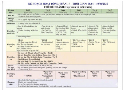 KHGD tuần 17 lớp mầm