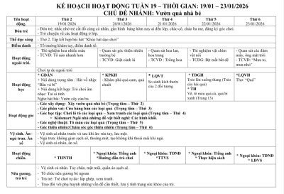 KHGD tuần 19 lớp mầm