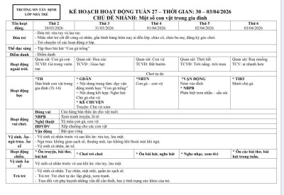 KHGD tuần 27 nhà trẻ