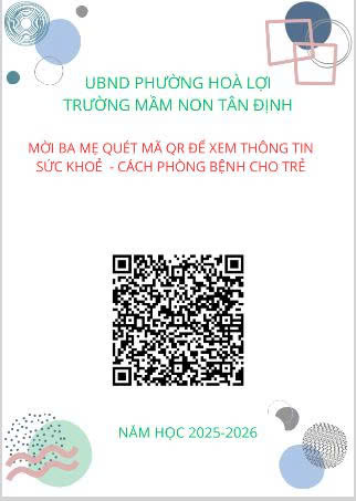 TRƯỜNG MẦM NON TÂN ĐỊNH TUYÊN TRUYỀN PHÒNG BỆNH NĂM HỌC 2025 2026